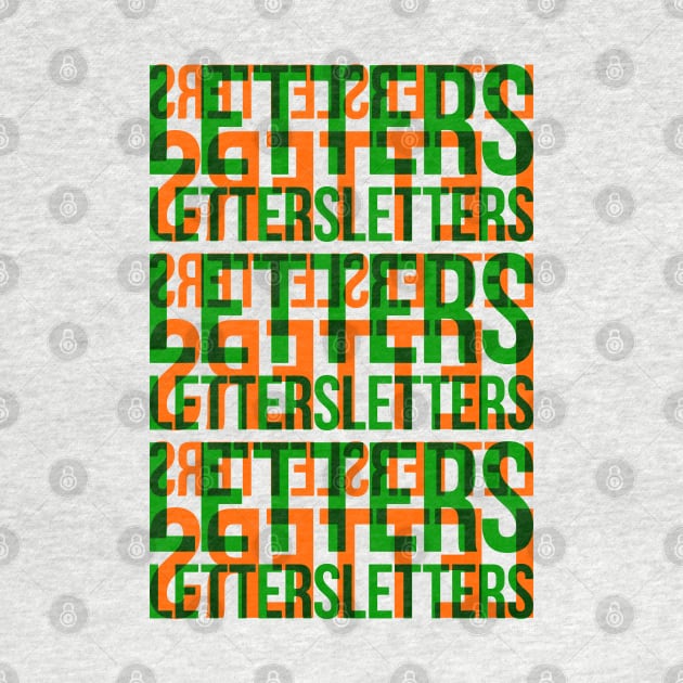 Letters Typography Stack (Green Orange) by John Uttley